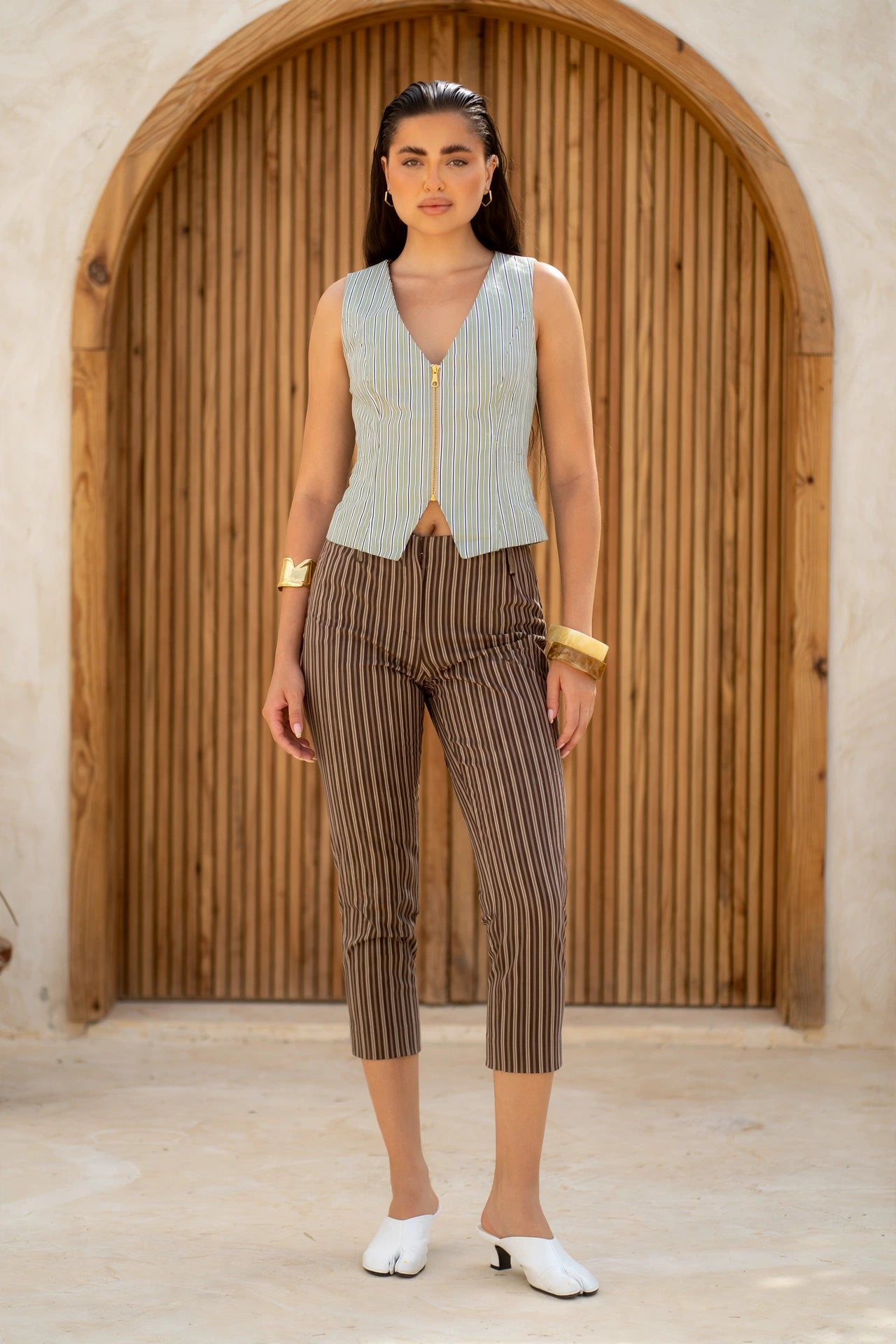 Zip-Up V-Neck Vest